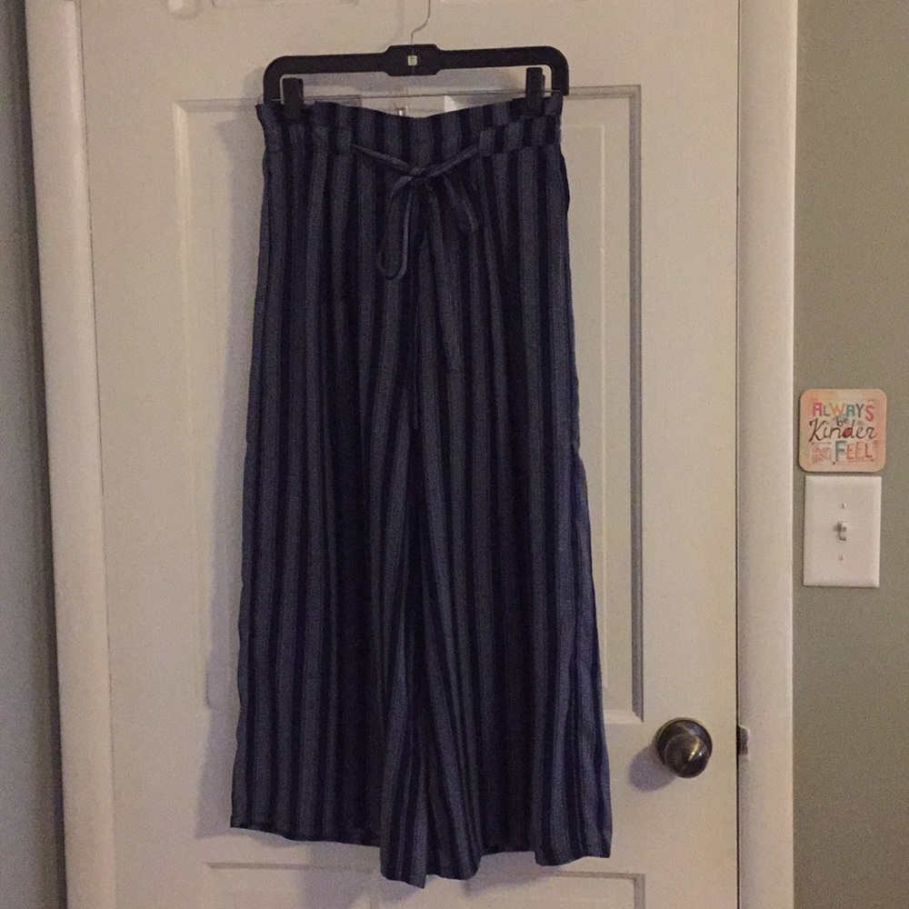 Navy Pinstripe Dress Pants